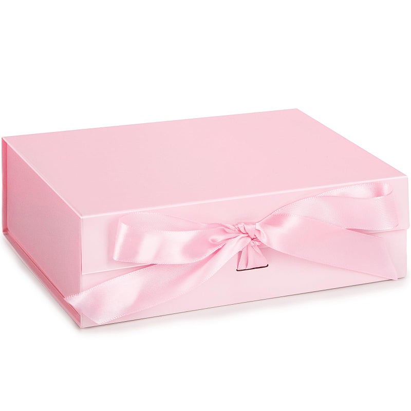 JOHOUSE Pink Gift Box, 10.5" x 7.5" x 3.1" Gift Boxes For Presents With Lids and Magnetic Closure Collapsible For Bridesmaid Proposal, Weddings, Anniversary Present - Image 1