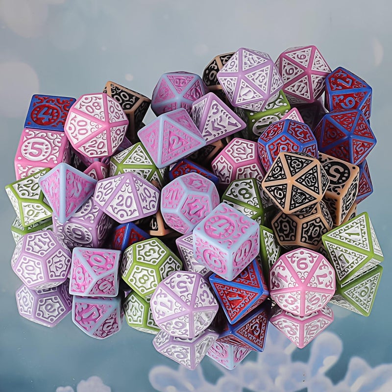 Ciaraq Dnd Polyhedral Dice Set (42Pcs) With A Gold Pattern Drawstring Bag For Dungeons And Dragons Rpg Mtg Table Games. 6 Sets Fantasy Role Playing Dice Set - Image 4