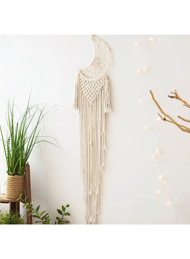 Handmade Bohemian Moon Dream Catcher Wall Hanging 2pcs With Braided Tassel - Image 2