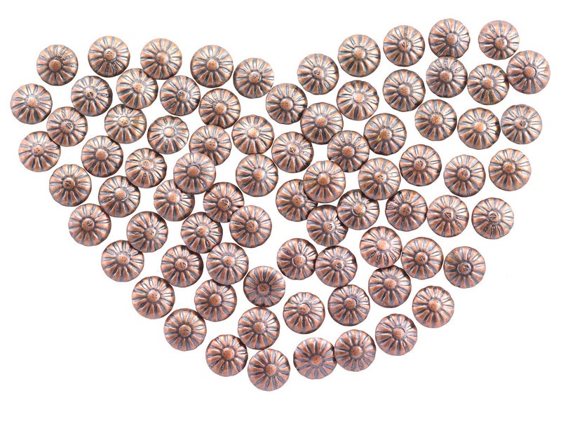 RuiLing 150pcs Upholstery Tacks Stud Elegant Vintage Antique Brass Pushpin Doornail Round Dome Head Furniture Decoration Nails Pins Red Bronze 11x17mm - Image 2