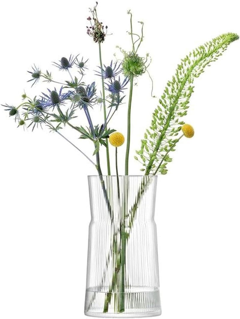 LSA Gio Line Glass Vase/Candle Holder 18.5cm Clear | Elegant Home Decor Vase Made in Poland - Image 2