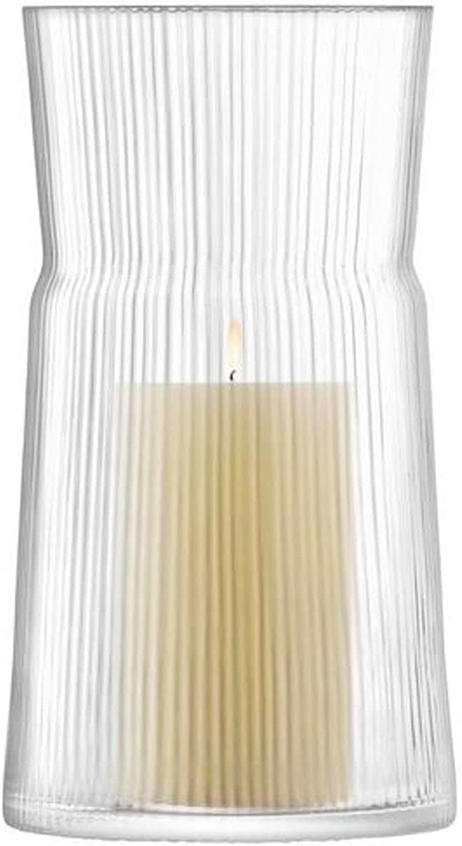 LSA Gio Line Glass Vase/Candle Holder 18.5cm Clear | Elegant Home Decor Vase Made in Poland - Image 4