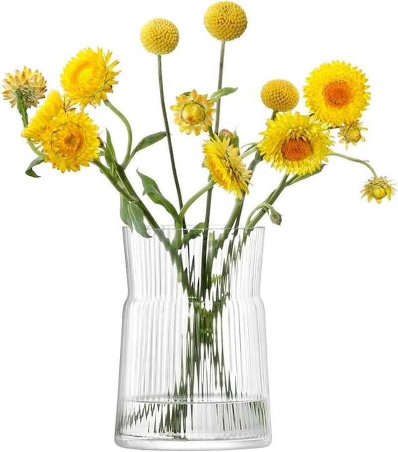 LSA Gio Line Glass Vase/Candle Holder 18.5cm Clear | Elegant Home Decor Vase Made in Poland - Image 1