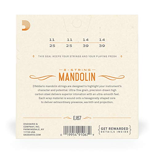 D'Addario EJ67 Nickel Mandolin, 11-39 - Image 3