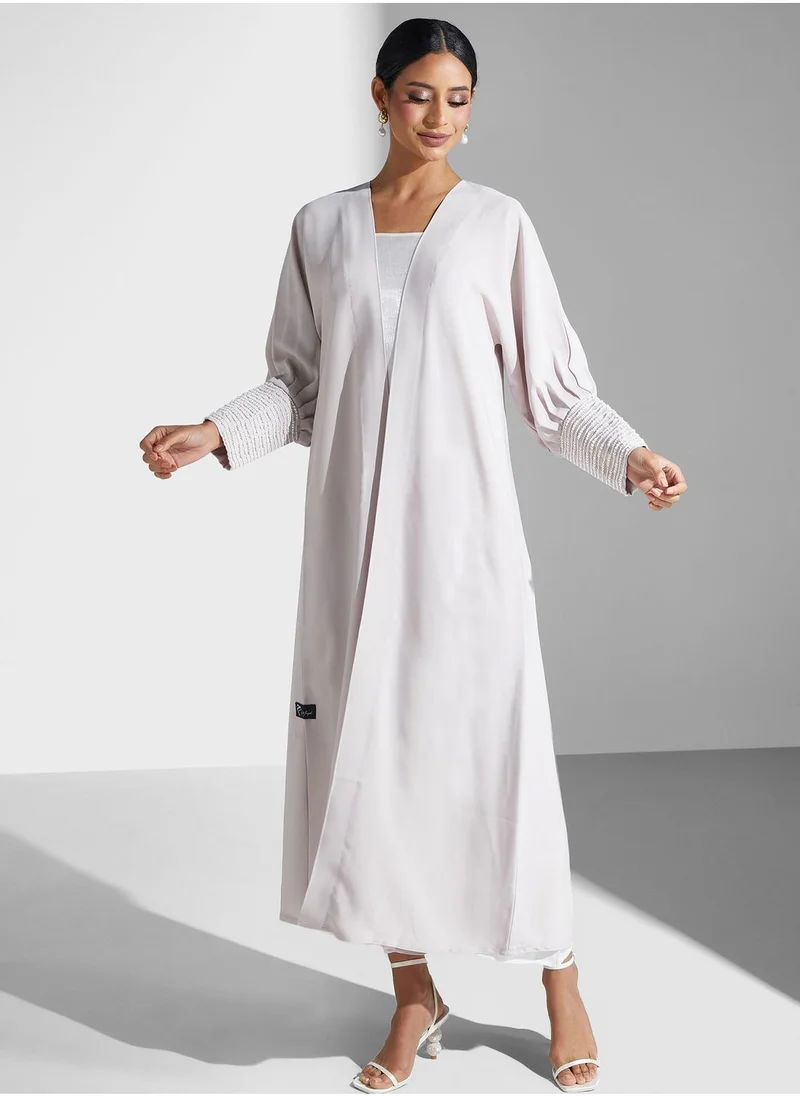 Meem by Mariyah Embellished Sleeves Abaya