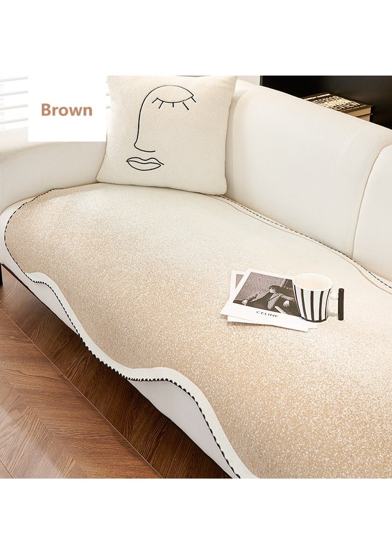 general Irregular Shaped Sofa Cushion Non Slip Sponge Seat Cushion Chenille Sofa Towel - Image 1