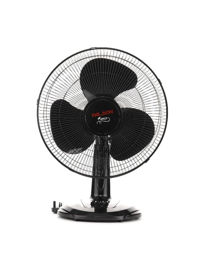 PALSON Desk Fan, 16 Inch, 3 Blades, 45W, 3 Air Speed Settings, Black - Image 1