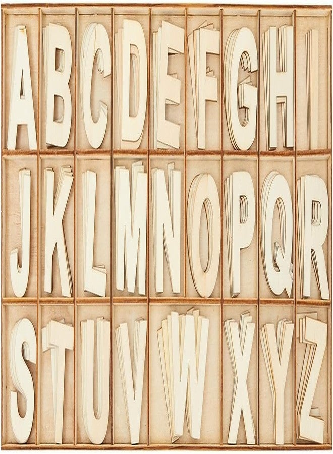 Adaamya® - 130 Pieces (Mix Color) 3 Cm X 2 Cm Wooden Alphabet Letters Chips for Arts and Crafts, 5 Sets Uppercase ABCs with Sorting Tray, DIY Signs (Mix Colors) - Image 2