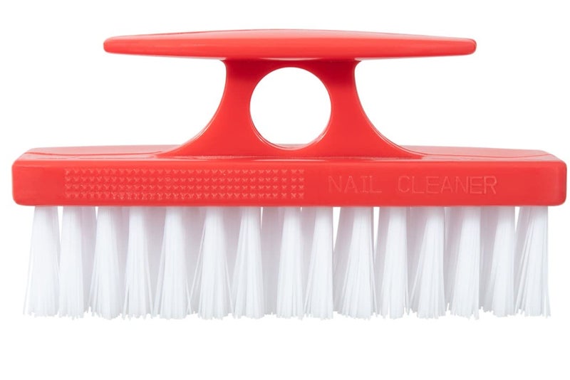 Superio Superio Nail Brush Cleaner with Handle - Durable Brush Scrubber To Clean Toes, Fingernails, Hand Scrubber All Surface Cleaning, Red Heavy Duty Scrub Brush Stiff Bristles, Easy To Hold 