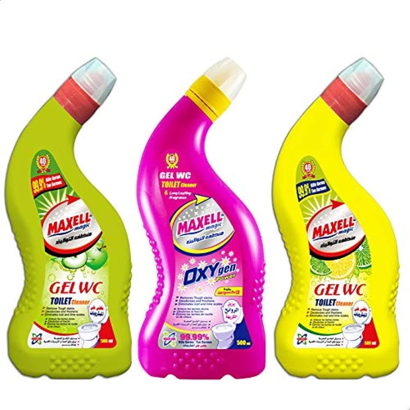 Maxell Magic Toilet Cleaner, 500 ml - 3 Pieces