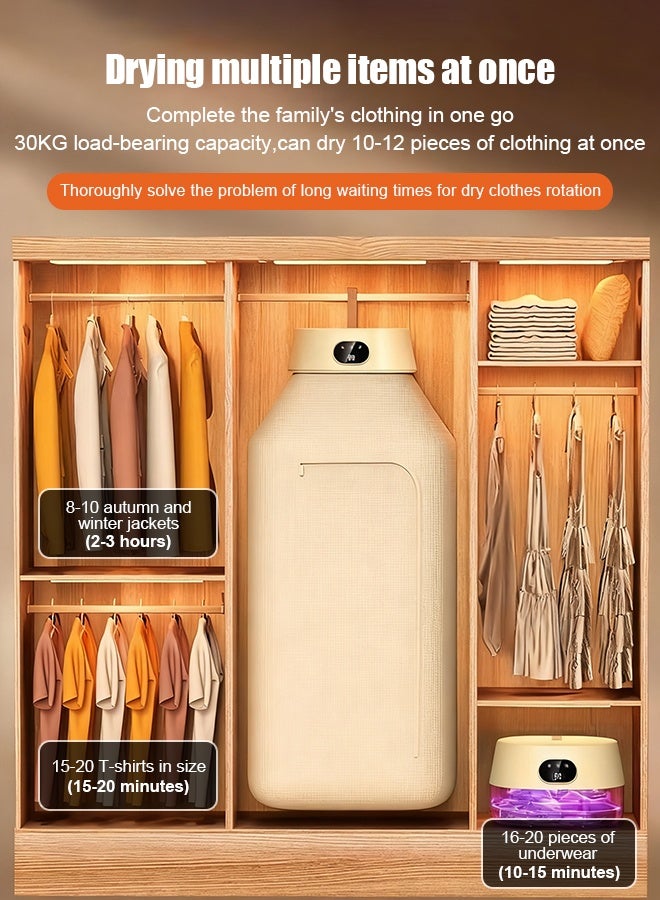 APEX Portable Laundry Dryer with Remote Control, Multifunctional Electric Dryer Machine, Mini Clothes Dryer with Dryer Bag, 2 Gear Adjustable Small Dryer Machine, Foldable Compact Dryer for Delicate Garments - Image 2