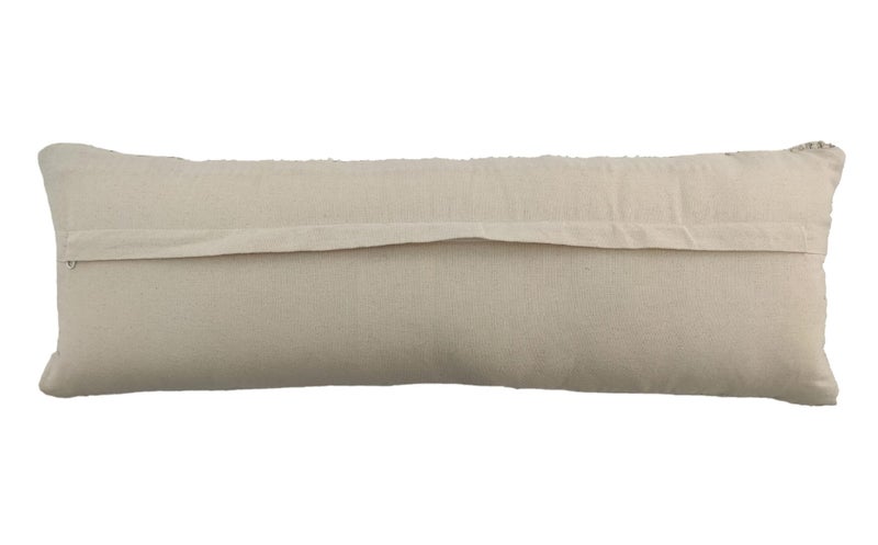 Natural & Black Color Handmade Cotton-Wool Cushion - CS 046 (30x90cm)