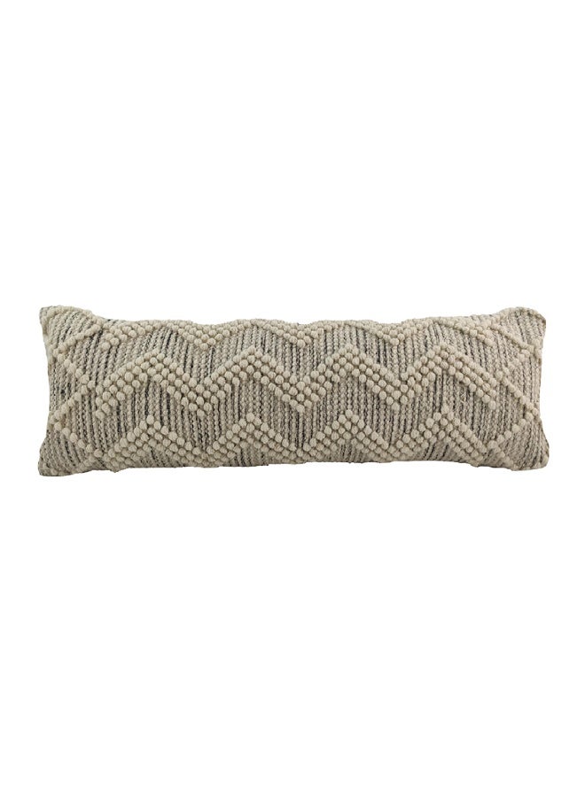 Natural & Black Color Handmade Cotton-Wool Cushion - CS 046 (30x90cm)