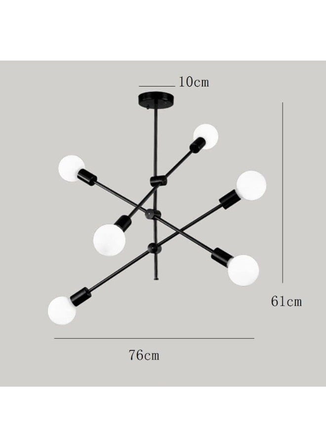 Generic AFN Modern Sputnik Chandelier 6-Light Black Ceiling Lighting Mid-Century Pendant Light Fixture  - Image 4
