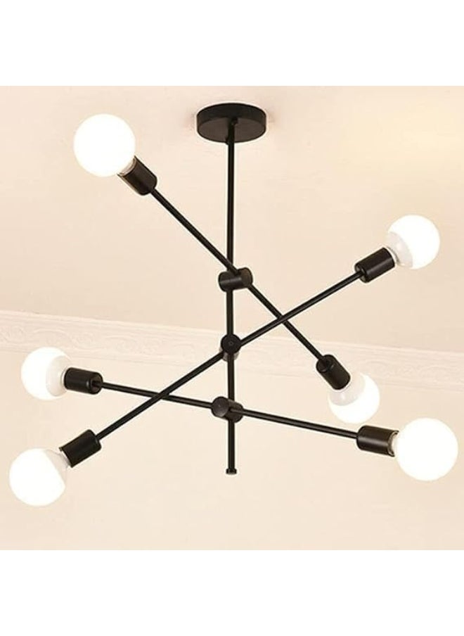 Generic AFN Modern Sputnik Chandelier 6-Light Black Ceiling Lighting Mid-Century Pendant Light Fixture  - Image 3