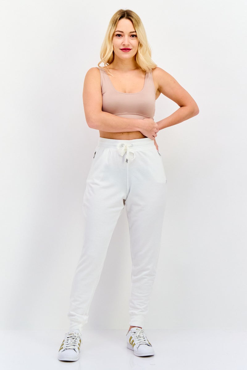 Jones New York Women Sportswear Fit Training Sweatpants, White  - Image 4