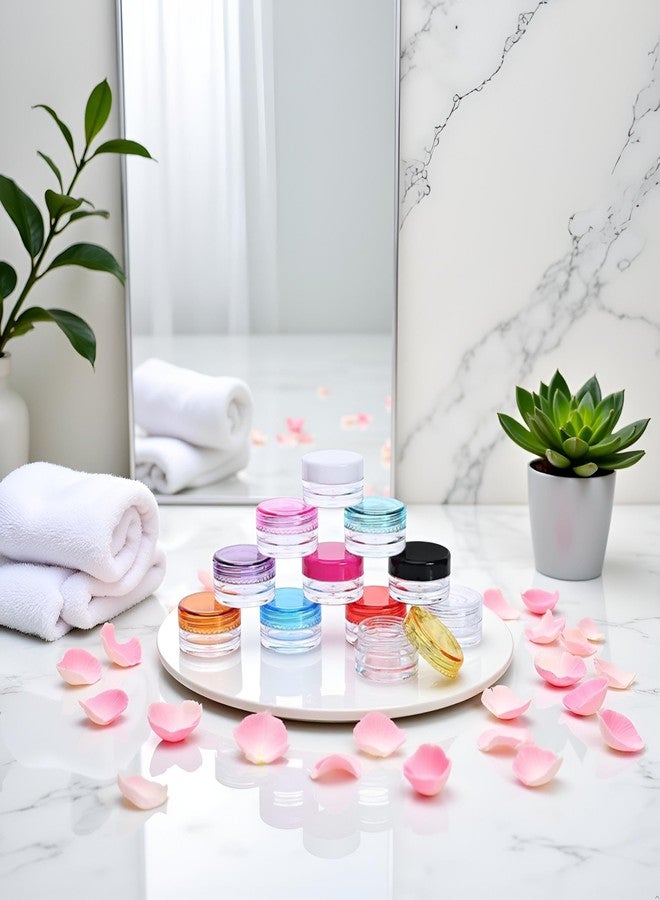 Jowxsx 10 Pcs Multicolour Plastic Face Cream Jars Mini Lotion Containers Small Toiletries Pots Empty Refillable Makeup Container Travel Portable Cosmetic Jars for Beauty Products Refillable Containers - Image 2