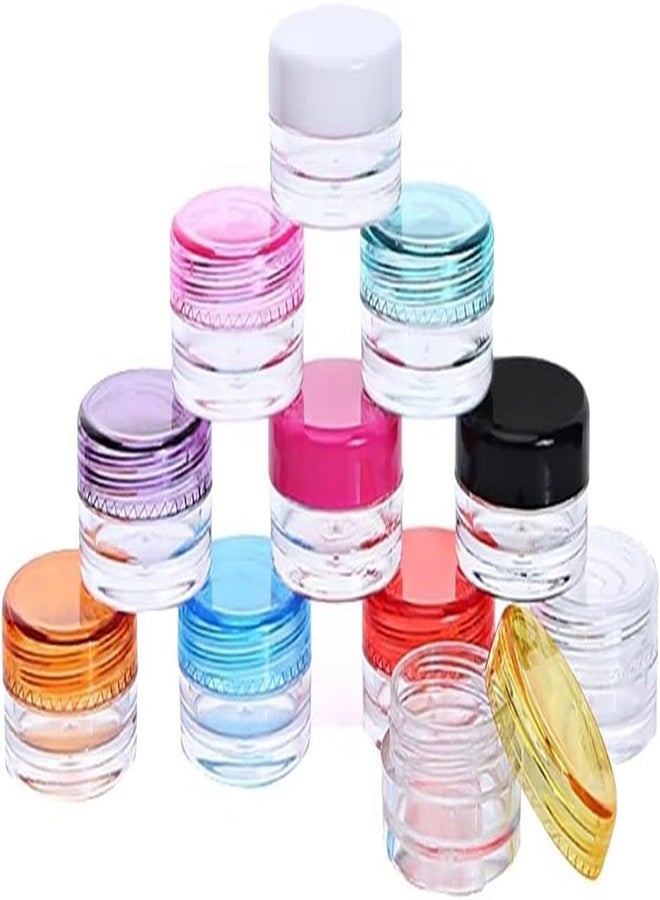 Jowxsx 10 Pcs Multicolour Plastic Face Cream Jars Mini Lotion Containers Small Toiletries Pots Empty Refillable Makeup Container Travel Portable Cosmetic Jars for Beauty Products Refillable Containers - Image 1