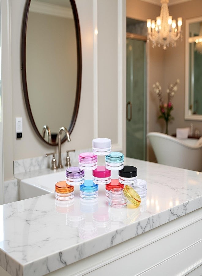 Jowxsx 10 Pcs Multicolour Plastic Face Cream Jars Mini Lotion Containers Small Toiletries Pots Empty Refillable Makeup Container Travel Portable Cosmetic Jars for Beauty Products Refillable Containers - Image 3