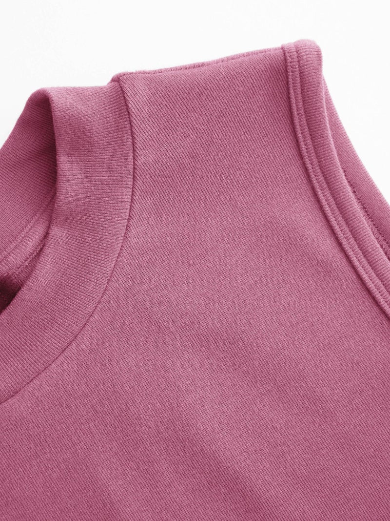 CIDER Womens Tank Tops Sleeveless High Neck Ruched Crop Tops Going Out Casual Basic Ribbed Shirt Summer Fashion Clothing: Pink, M - Image 3