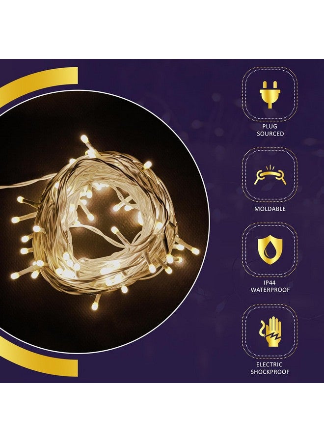 Lexton Lunar Ultra Bright String Light/Fairy Light | 96 LED, Plug Sourced | Best for Home Decorative, Indoor & Outdoor Decoration, Diwali, Christmas, Wedding Light (Pack of 1, Warm White) - Image 4