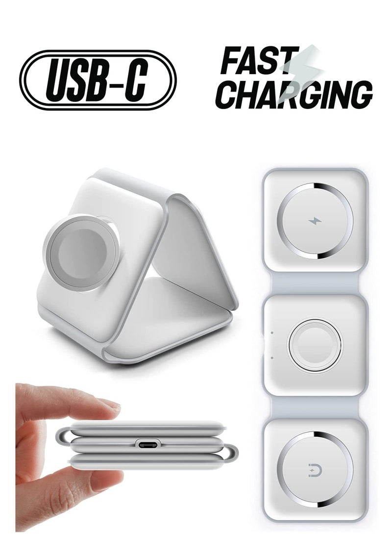 ELTRAZONE 3 in 1 Wireless Charger,Magnetic Foldable Charging Station,Fast Wireless Charging Pad - Image 1