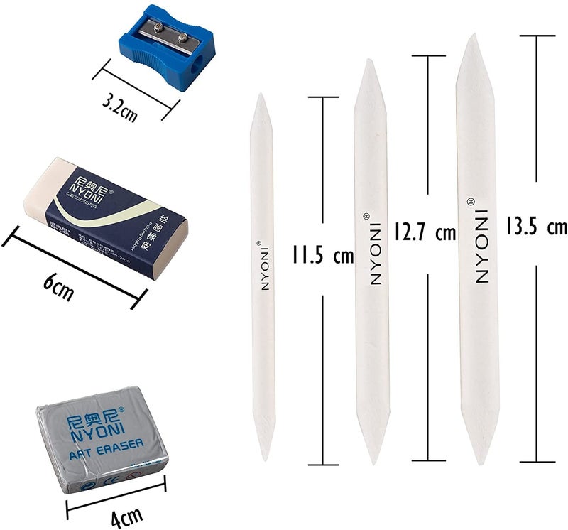 PEACORA Nyoni Sketch Pencil Kit of 29 Pieces Professional Drawing Pencils and Sketch Kit for Artist, Beginner, Student Graphite Charcoal Sketch Pencils (29) - Image 3