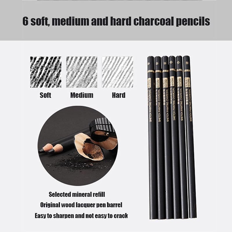 PEACORA Nyoni Sketch Pencil Kit of 29 Pieces Professional Drawing Pencils and Sketch Kit for Artist, Beginner, Student Graphite Charcoal Sketch Pencils (29) - Image 4