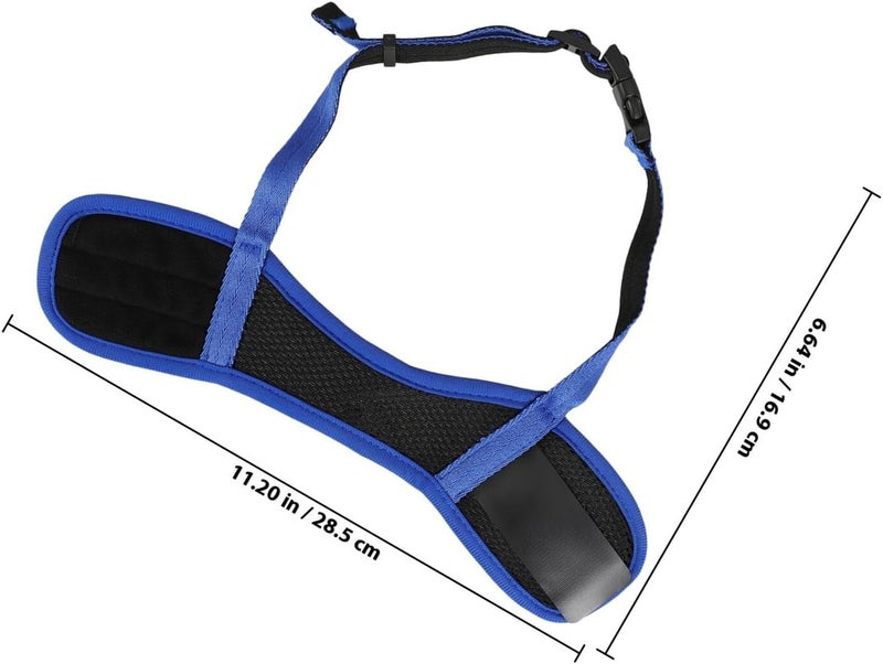 Adjustable Nylon Dog Muzzle Blue L Size 18-24cm Anti-Barking Walking Puppy Mouth Cover Breathable Soft Dog Mouth Sleeve for Small - Image 2