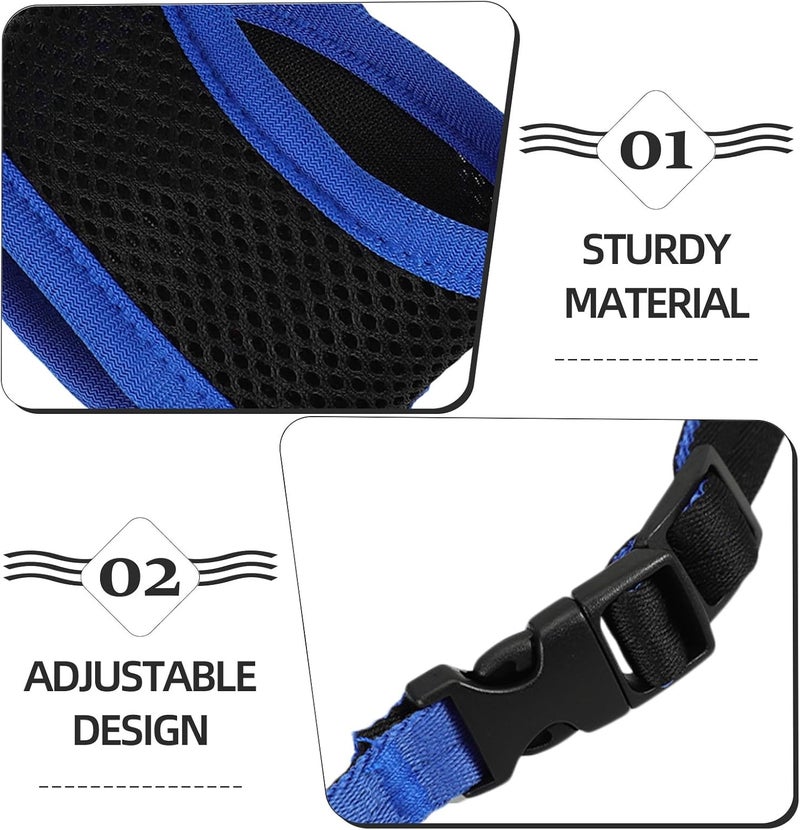 Adjustable Nylon Dog Muzzle Blue L Size 18-24cm Anti-Barking Walking Puppy Mouth Cover Breathable Soft Dog Mouth Sleeve for Small - Image 3