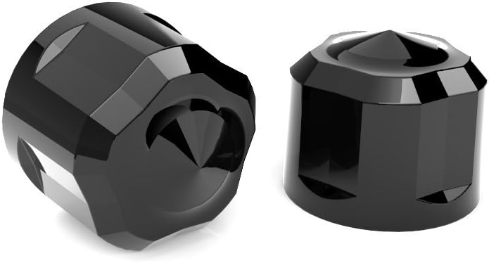 CIRO Diamond Cut Crown Bolt Cap Kit (Black Painted) for M8 Harley Davidson