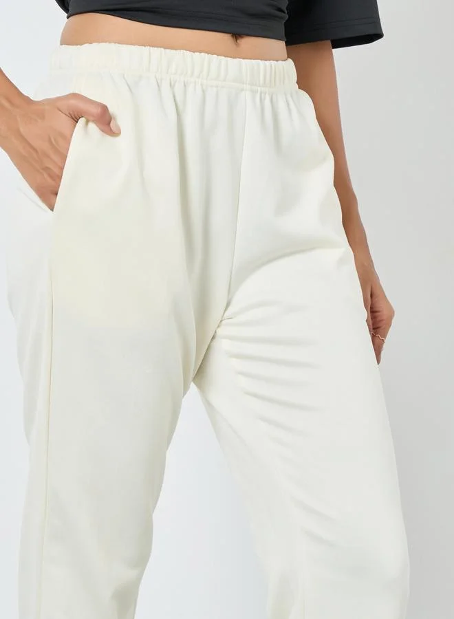 Styli Styli Solid Elastic Waist Cuffed Joggers