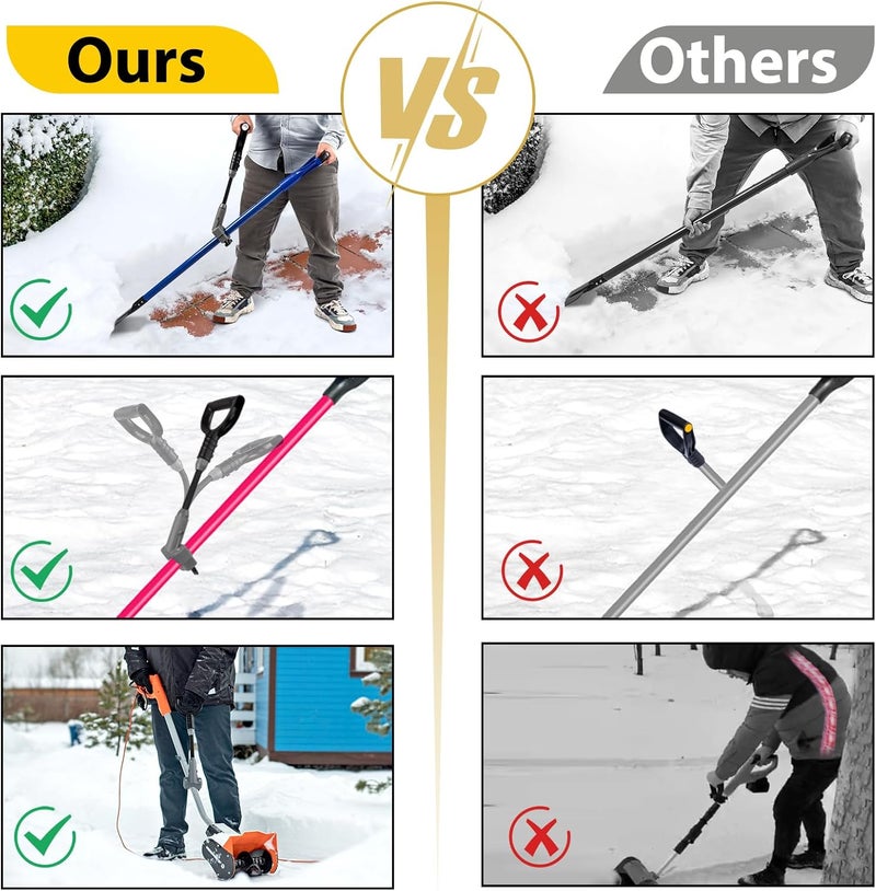 Phoncoo Universal Shovel Handle, Strain-Reducing Elasticity Snow Shovel Handle Ergonomic Back Saver Handle for Snow Shovels, Rakes, Weedeater and Other Gardening Tools - Image 4