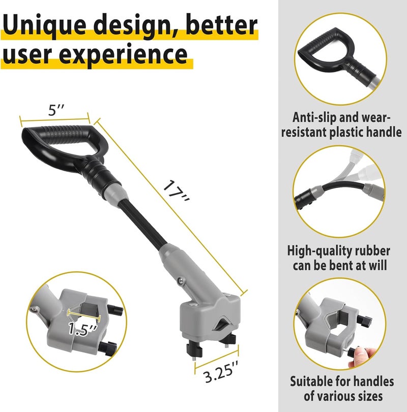 Phoncoo Universal Shovel Handle, Strain-Reducing Elasticity Snow Shovel Handle Ergonomic Back Saver Handle for Snow Shovels, Rakes, Weedeater and Other Gardening Tools - Image 2