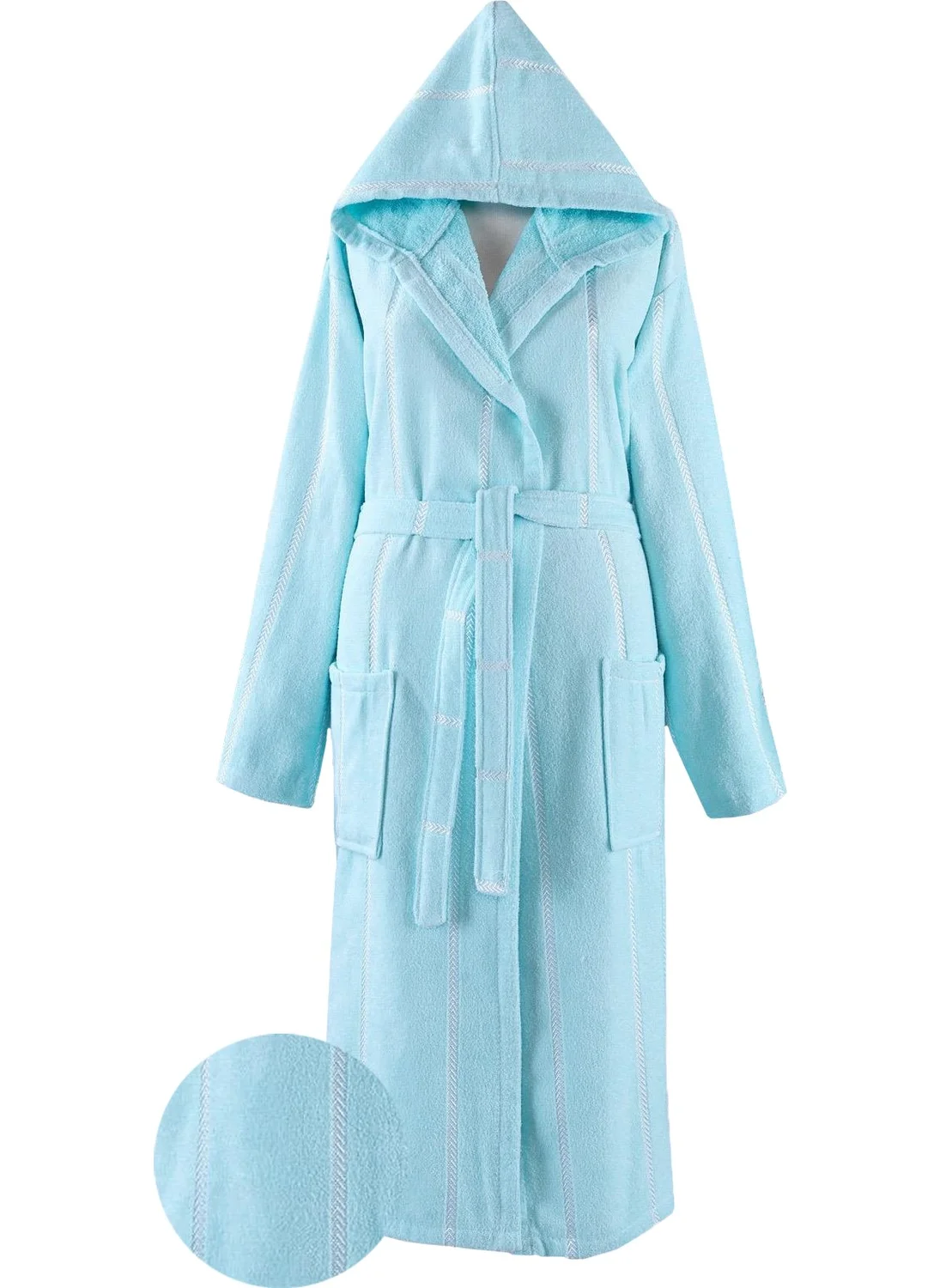 Ephemeris Cotton Hooded Unisex S M Bathrobe Lara Mint