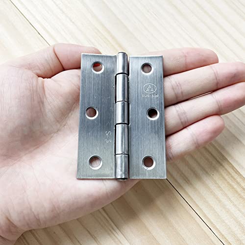 Adiyer 4pcs 304 Stainless Steel 3-inch Folding Butt Hinges Home Furniture Hardware Door Hinges for Door Case Lid Wooden Box Chest (75mm x 50mm x 1.5mm) - Image 3