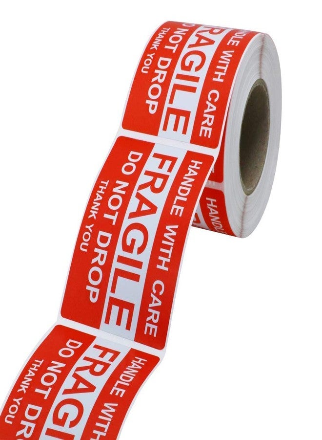 True-Ally 2 Roll Fragile Stickers - 3"x 2" Strong Adhesive Red Fragile Labels Handle with Care Warning Stickers for Shipping Packing of Goods and Moving - (2 Rolls - 600 Sticker) - Image 2