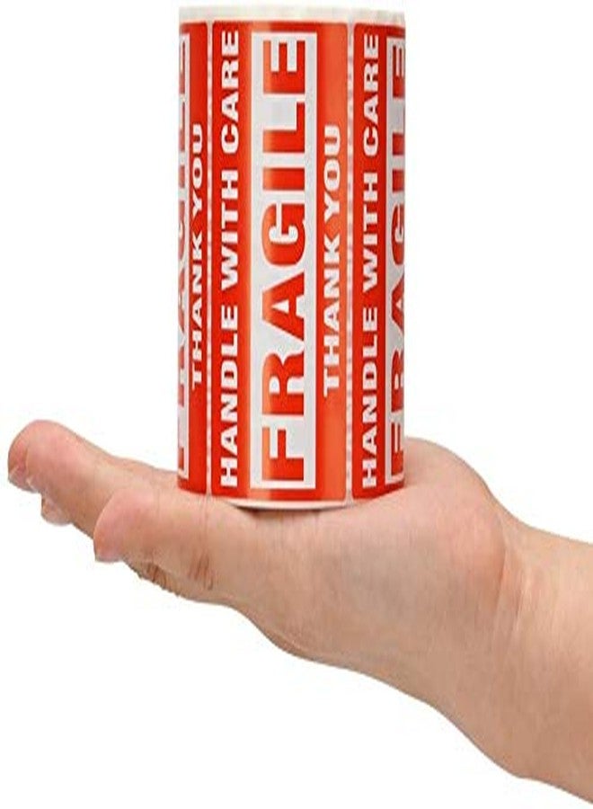 True-Ally 2 Roll Fragile Stickers - 3"x 2" Strong Adhesive Red Fragile Labels Handle with Care Warning Stickers for Shipping Packing of Goods and Moving - (2 Rolls - 600 Sticker) - Image 3