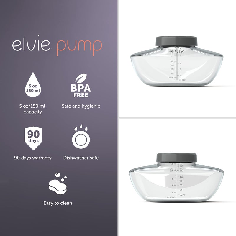 elvie زجاجات تخزين حليب الثدي من إلفي | متوافقة مع مضخة إلفي الكهربائية | زجاجات تخزين حليب الثدي للرضع الذين يرضعون من الثدي | أساسيات الرضاعة الطبيعية | عبوة 3 زجاجات - Image 3