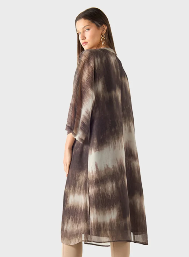 Iconic Printed Open Front Kimono Shrug