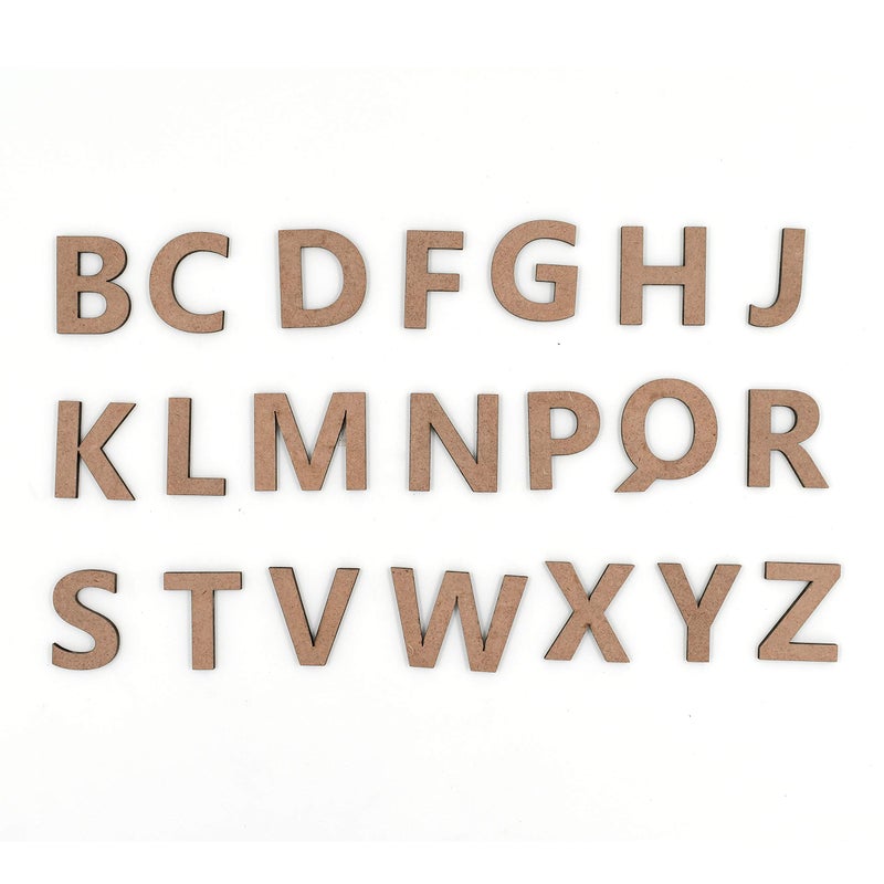 IVEI DIY Wood Sheet Craft - MDF Cutouts Letters Consonants - Plain MDF Blanks Cutouts Alphabets Set of 21 Wooden Letters for Painting Wooden Sheet Craft, Decoupage, Resin Art Work & Decoration - Image 1