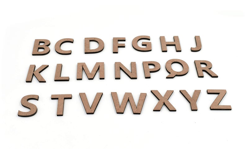 IVEI DIY Wood Sheet Craft - MDF Cutouts Letters Consonants - Plain MDF Blanks Cutouts Alphabets Set of 21 Wooden Letters for Painting Wooden Sheet Craft, Decoupage, Resin Art Work & Decoration - Image 2