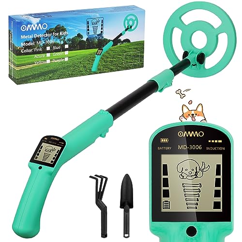 OMMO Metal Detector, Adjustable 27.5”-37.8” Metal Detector for Kids with Intuitive LCD Display, Lightweight Kids Metal Detectors with 6” Search Coil for Exploration Hiking - Image 1