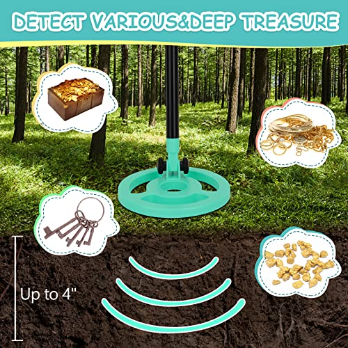 OMMO Metal Detector, Adjustable 27.5”-37.8” Metal Detector for Kids with Intuitive LCD Display, Lightweight Kids Metal Detectors with 6” Search Coil for Exploration Hiking - Image 3