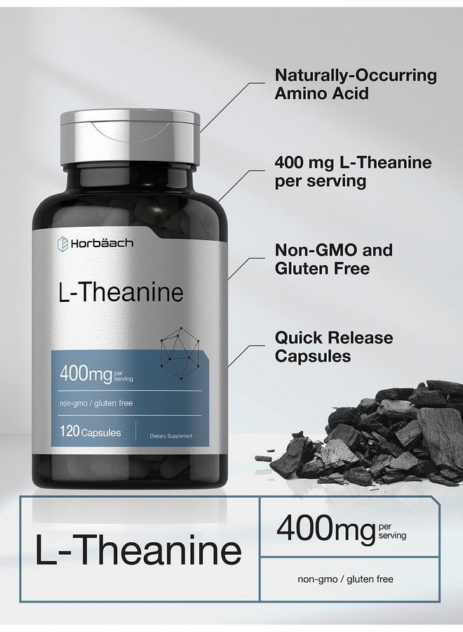 Horbäach L-Theanine | 400mg | 120 Capsules | Non-GMO & Gluten Free - Image 2