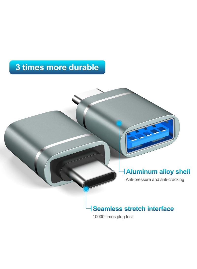 USB C to USB Adapter 3-Pack USB C Male to USB 3.0 Female Adapter  Compatible with iMac 2021, iPad Pro 2021, MacBook Pro 2020 , MacBook Air 2020 and Other Type C or Thunderbolt 3 Devices Gray - Image 3