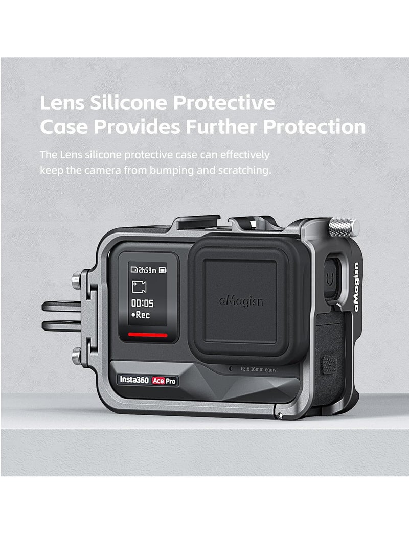 General - Metal Frame Iron Case with Silicone Lens Cover Insta360 ACE PRO Camera Screen Protector, Camera Accessory Kit, Tempered Glass Cover - Image 1