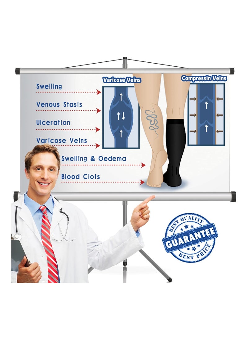 Generic - Compression Socks for Men and Women, 20-30 mmHg, 4 Pairs for Running, Travel, and Fitness, Alleviate Calf Pain and Speed Up Recovery - Image 1