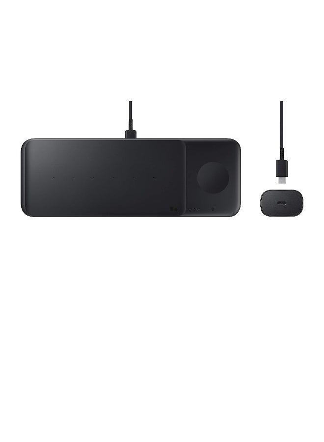 Electronics Wireless Charger Trio Qi Compatible-Charge up to 3 Devices at Once-for Galaxy Phones Buds Watches and Apple iPhone Devices Black (US Version)  - Image 4
