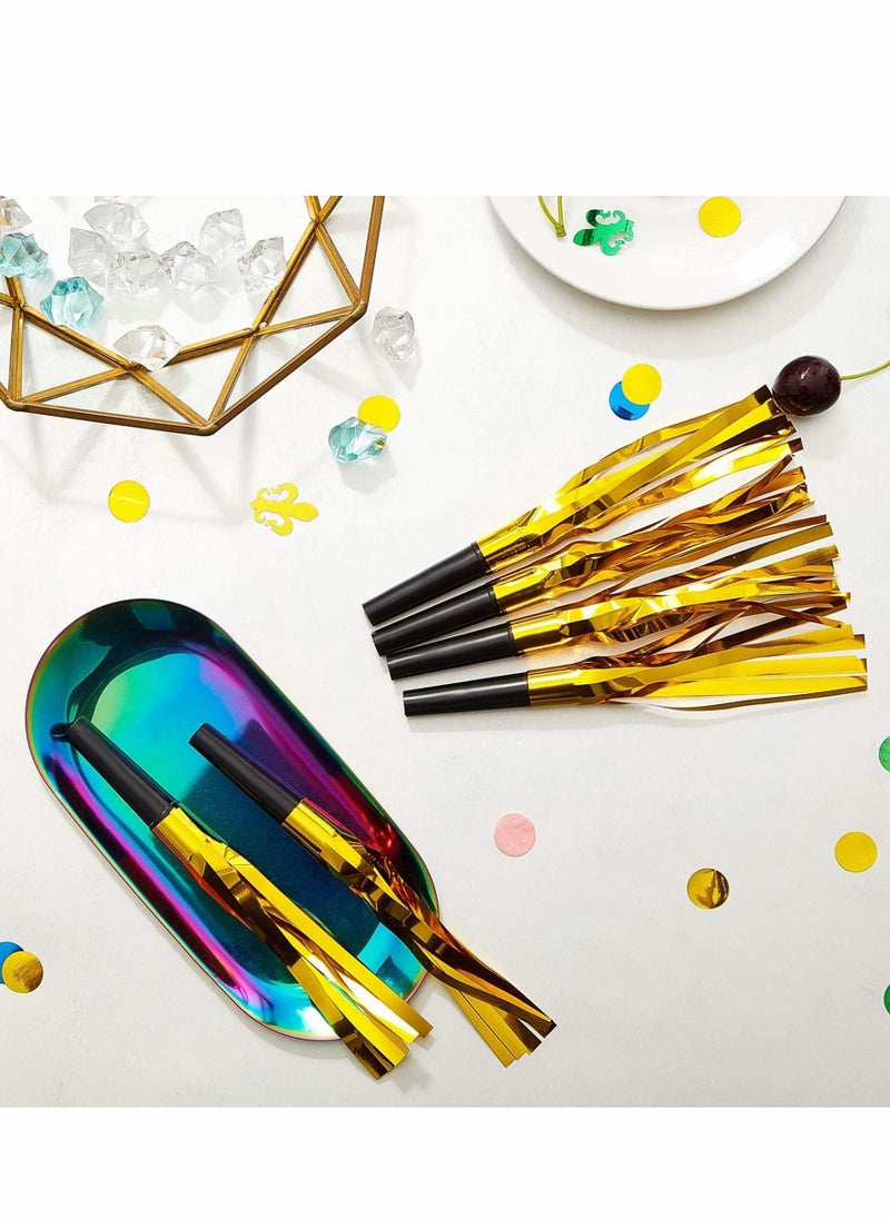 Excefore Party Whistles, Noisemakers Glitter Metallic Fringed 24 Pieces, Musical Blowouts Whistles Noisemakers for Birthday, Baby Shower, New Year, Graduation Party Favor Decoration Supplies  - Image 4